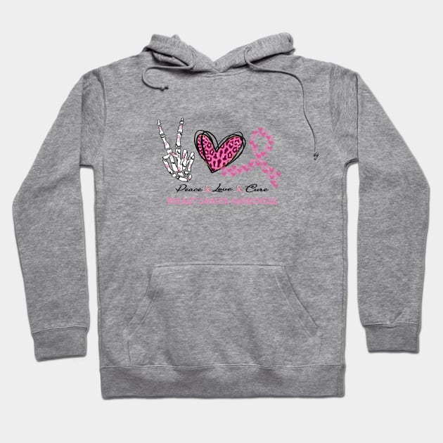 Peace Love Cure Halloween Breast Cancer Shirt Hoodie by TsunamiMommy